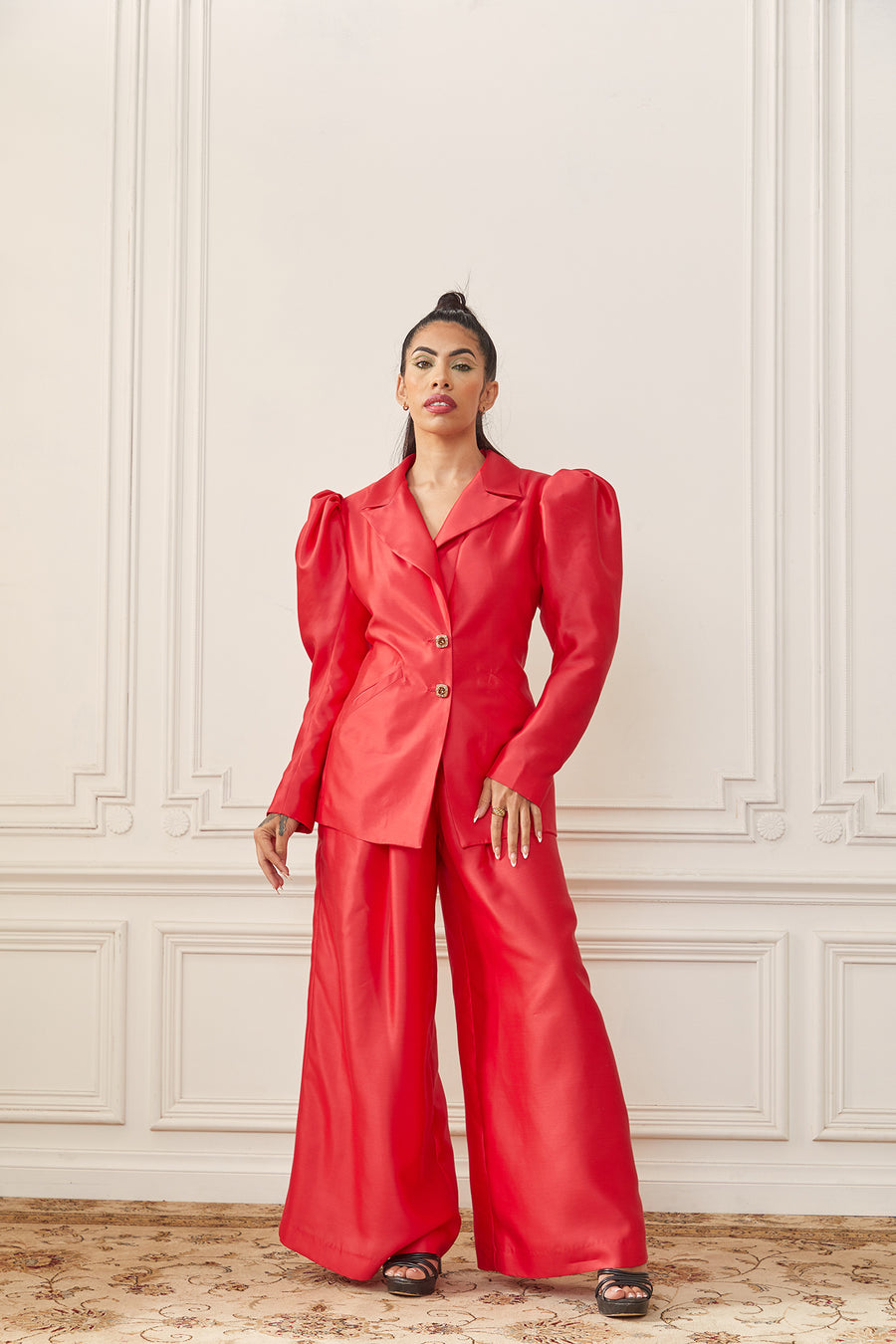 Red Silk Trousers