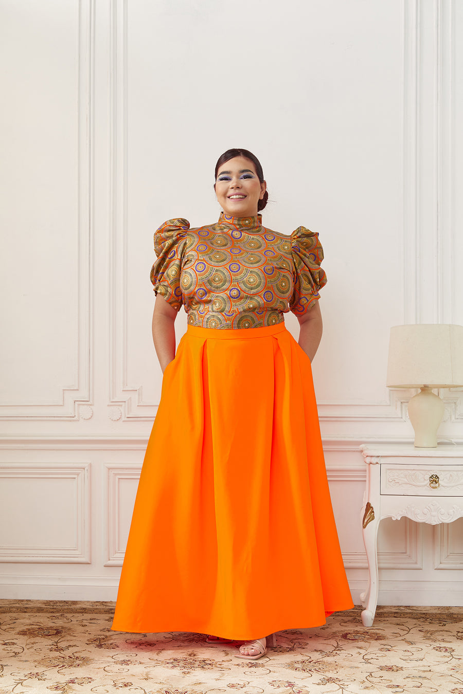 Orange Maxi Skirt