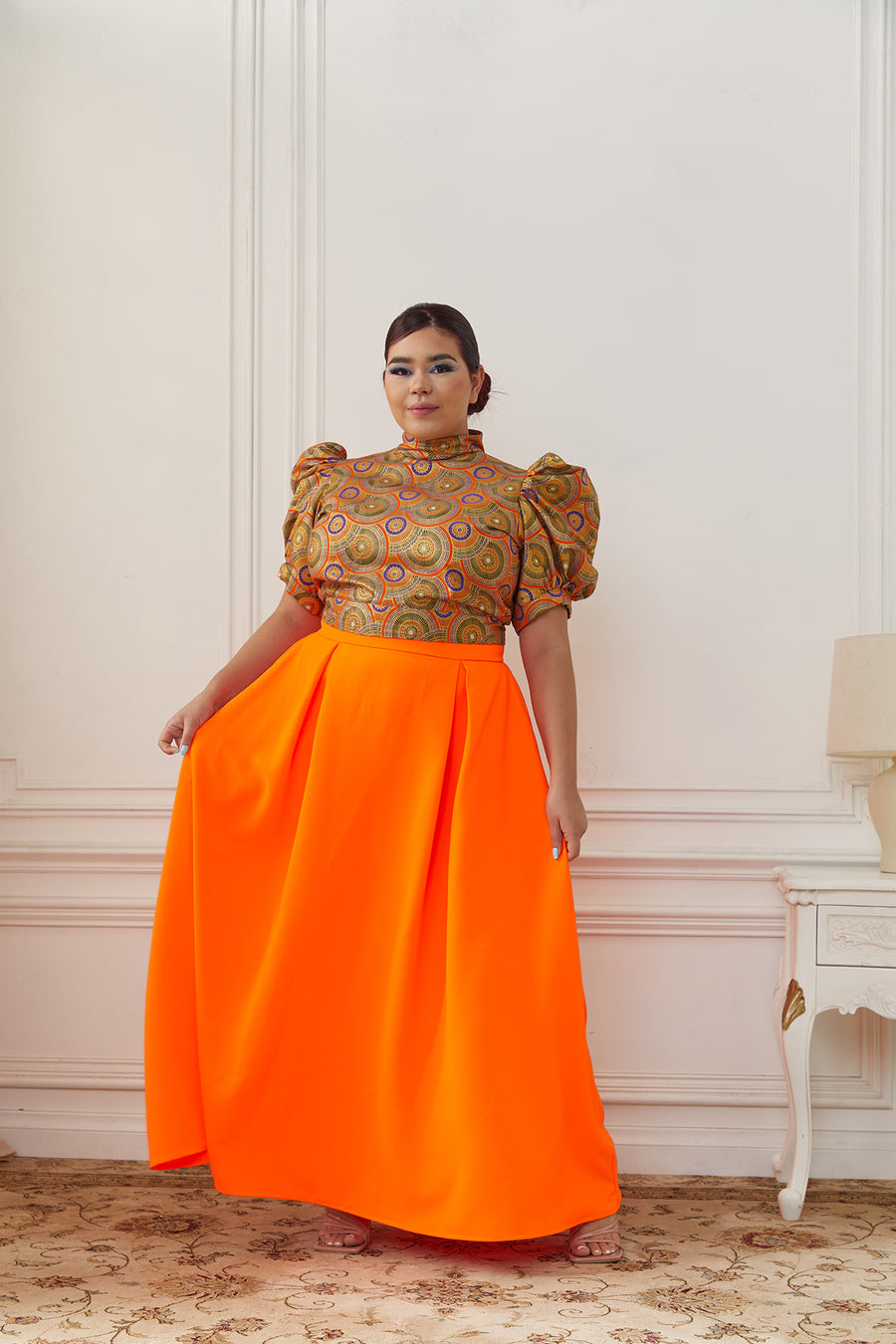 Orange Maxi Skirt