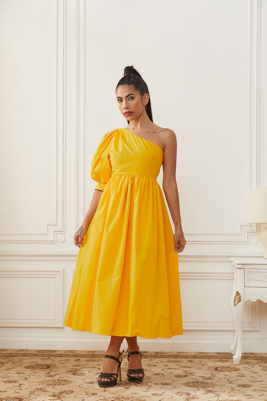 Yellow Off-Shoulder Dress