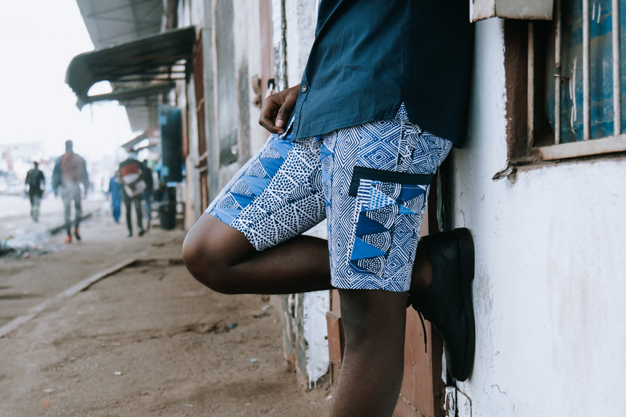 Blue Block Print Shirt