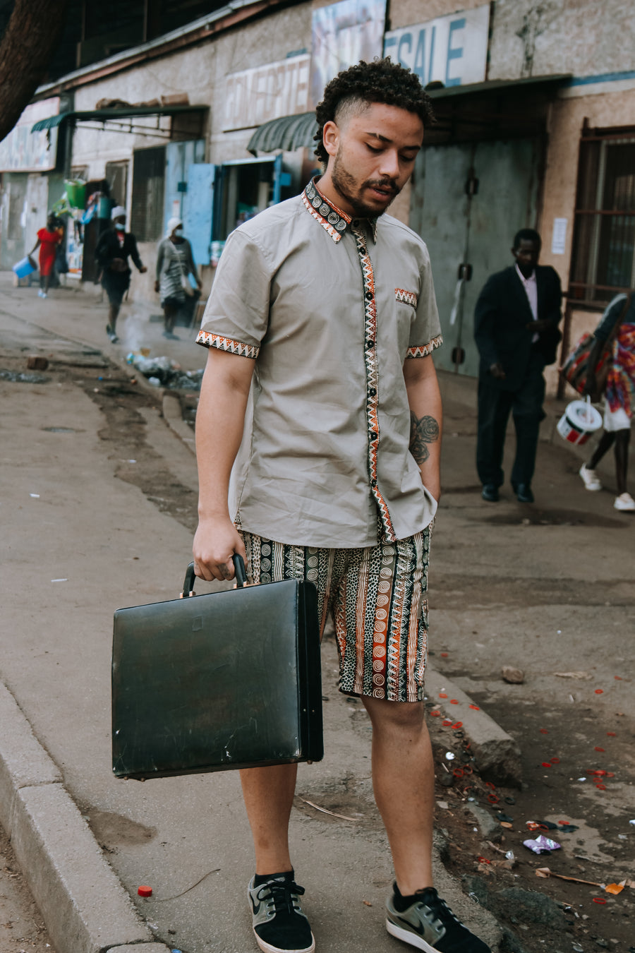 Brown Block Print Shirt