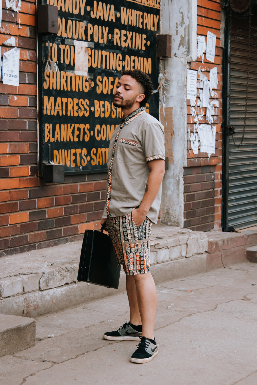 Brown Block Print Shirt