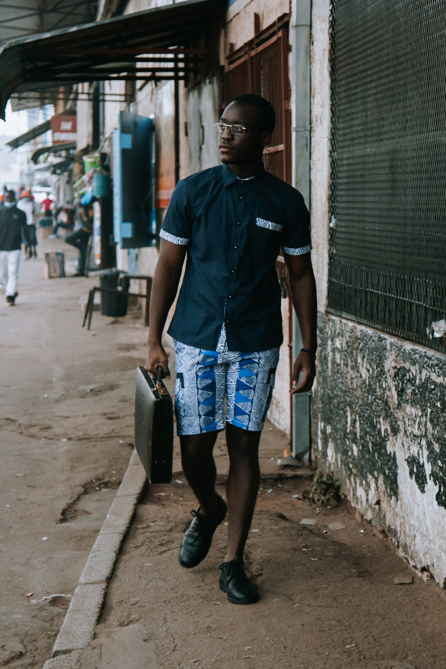 Blue Block Print Shirt